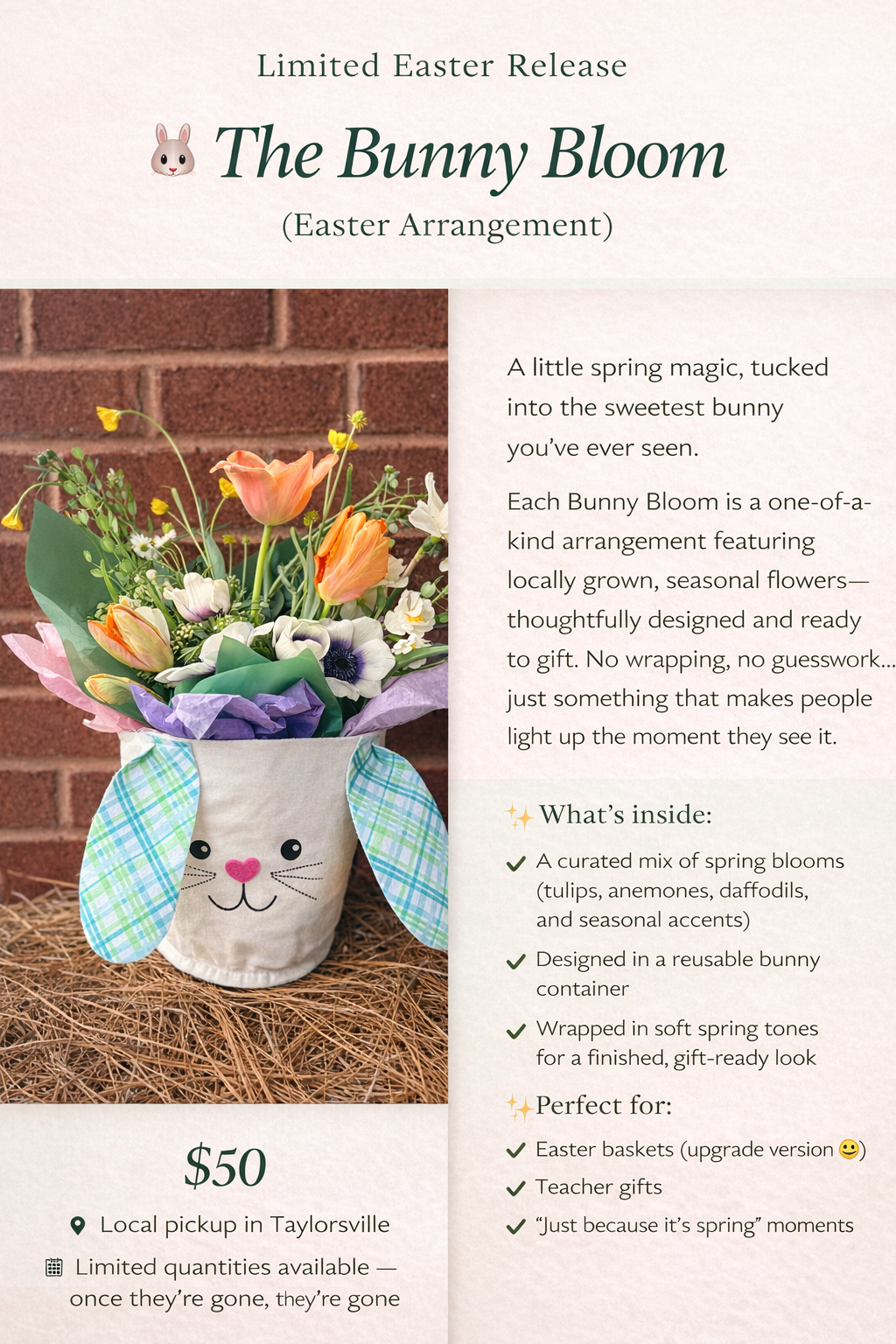 The Bunny Bloom — Easter Arrangement (Limited Release)