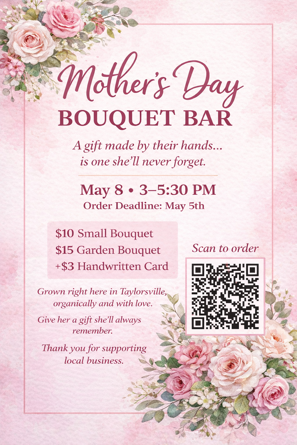 Mother's Day Bouquet Bar @ Taylorsville Elementary
